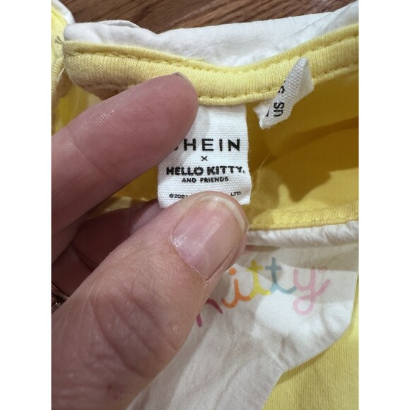 Hello Kitty x Shein Unicorn Peter Pan Collar Dress Size 5 Years Yellow Kawaii - Picture 3 of 5
